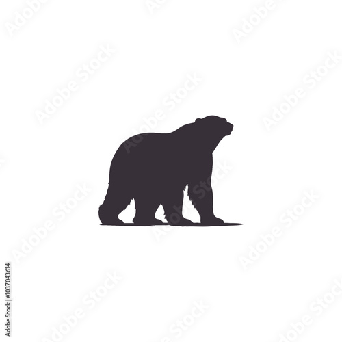 Vector bear silhouette isolated on white background Bear icon modern symbol logo, Vector illustration logo bear silhouette