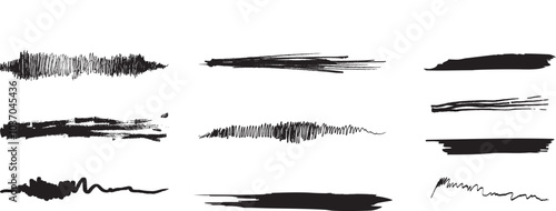 Underline vector set. Brushes line, highlighter set.