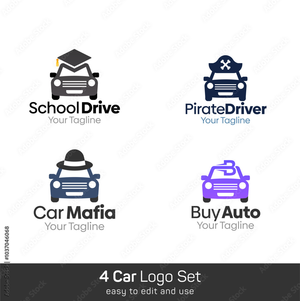 Car Shape Logo Template Set. Good for Business, Agency, Community and Organization Car Shape Logo Template Set. Good for Business, Agency, Community and Organization