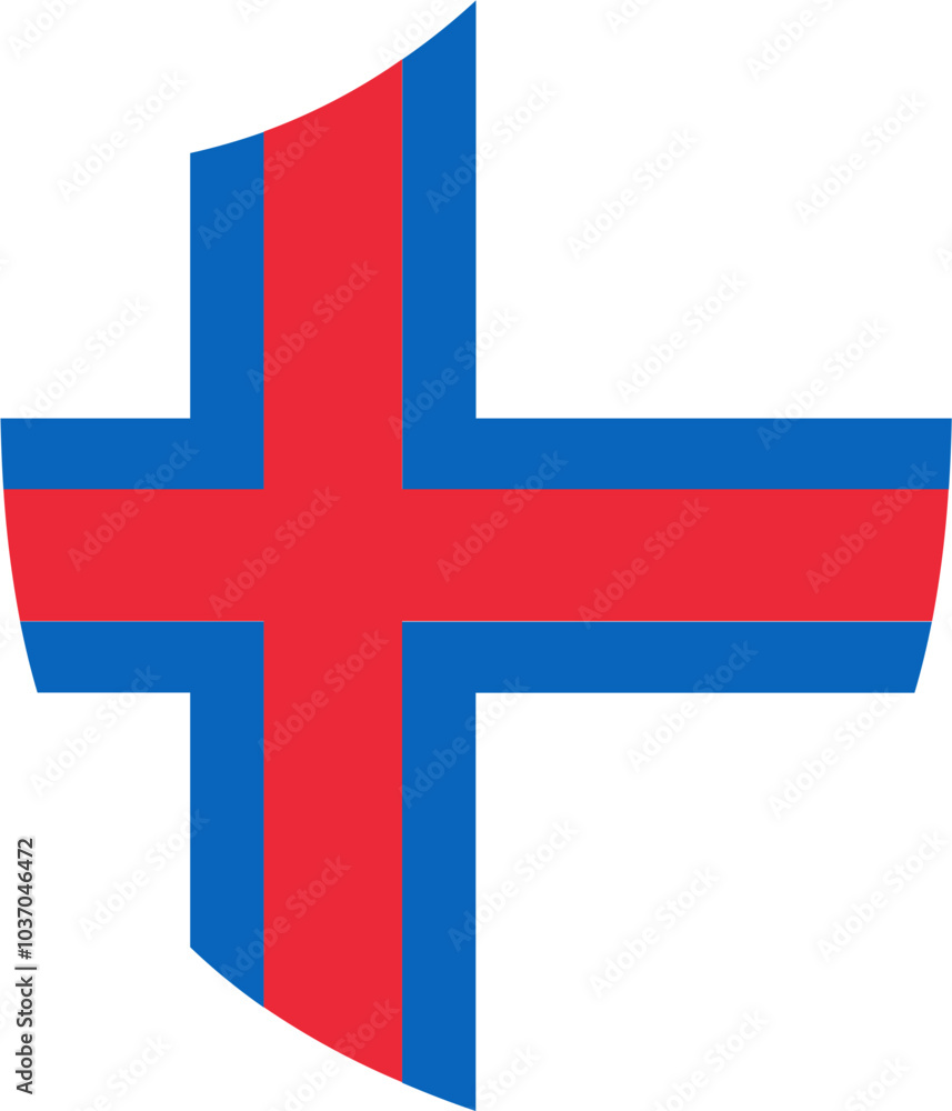 Shield Icon of Faroe Island Flag Shield Icon of Faroe Island Flag