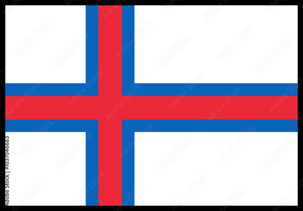 Faroe Island Flag rectangle Icon Faroe Island Flag rectangle Icon