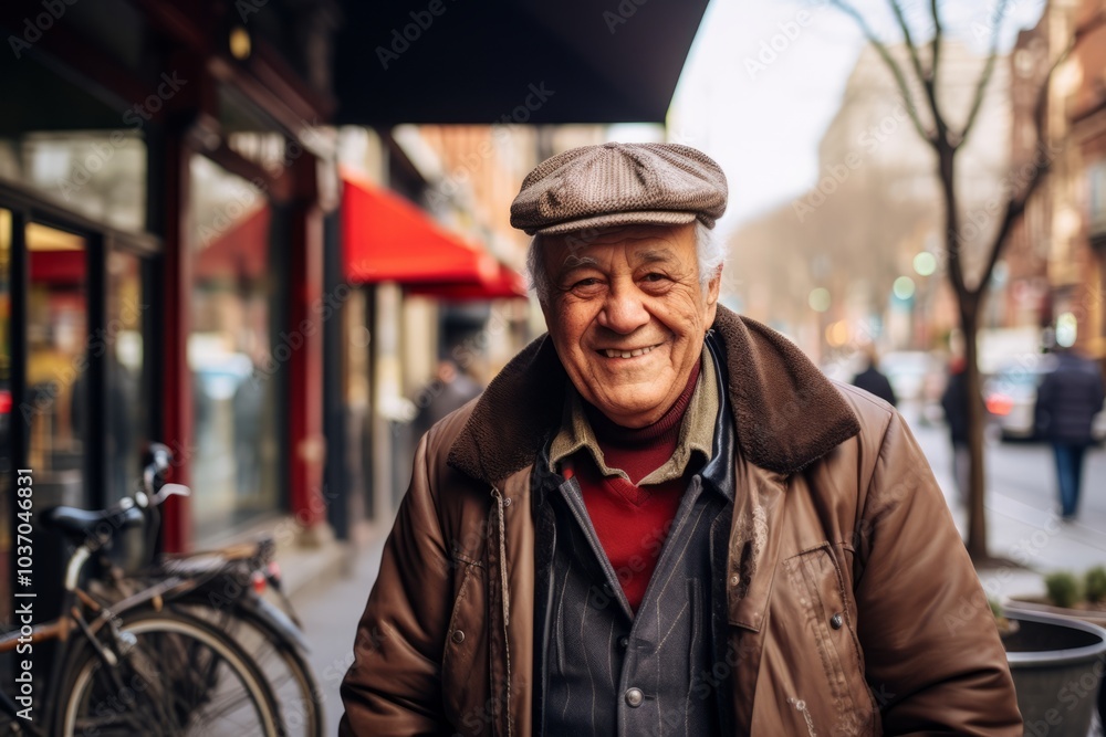 Portrait of a senior man in the city. Elderly people. Portrait of a senior man in the city. Elderly people.