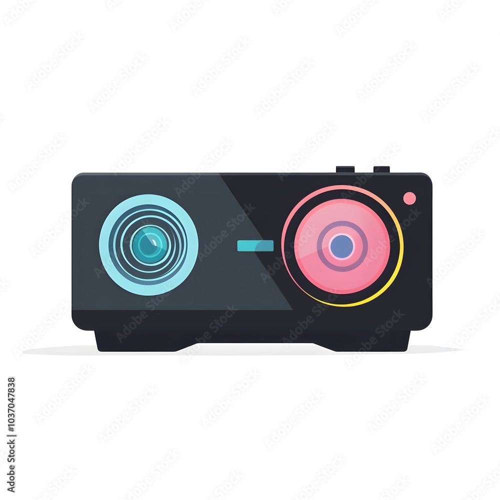 Modern Projector with Lens and Speaker Design Modern Projector with Lens and Speaker Design
