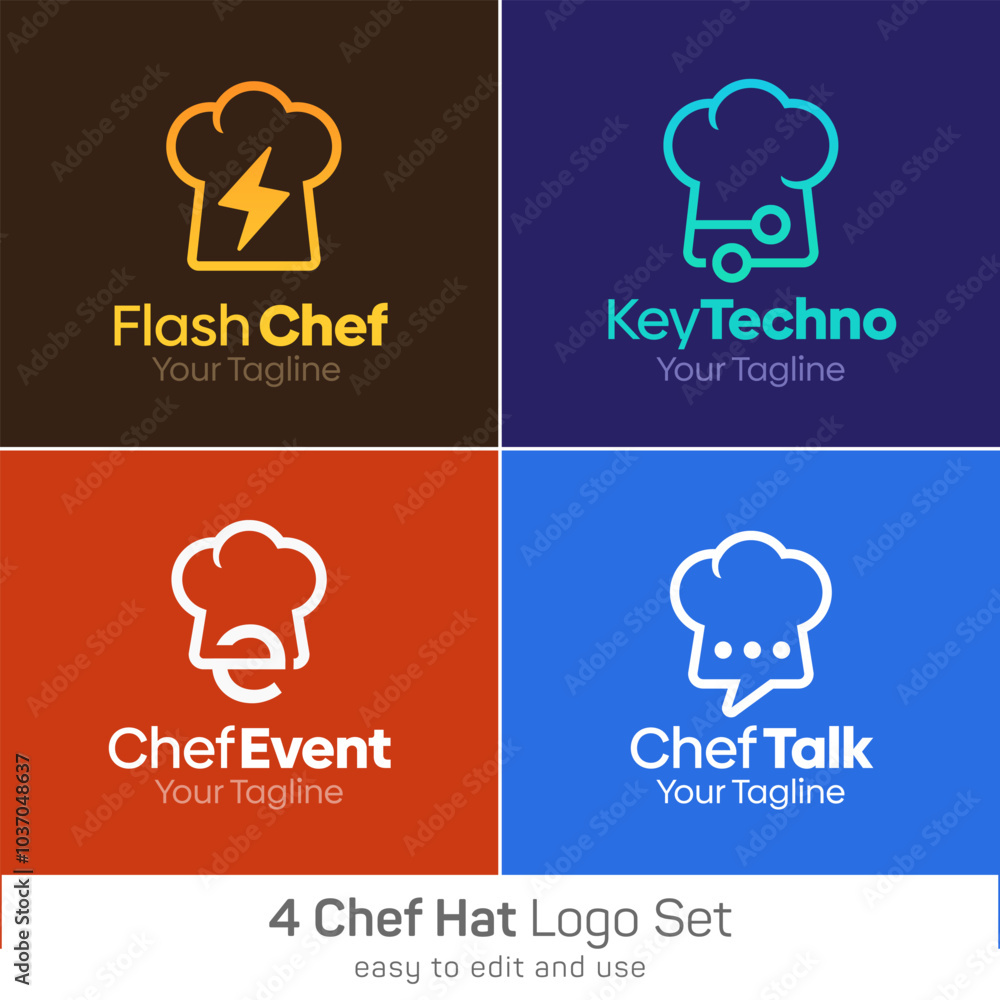 Chef Hat Shape Logo Template Set. Good for Business, Agency, Community and Organization Chef Hat Shape Logo Template Set. Good for Business, Agency, Community and Organization