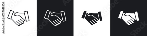 Handshake icon vector isolated.