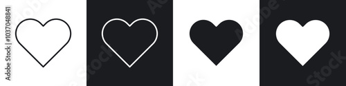 Heart icon vector isolated.