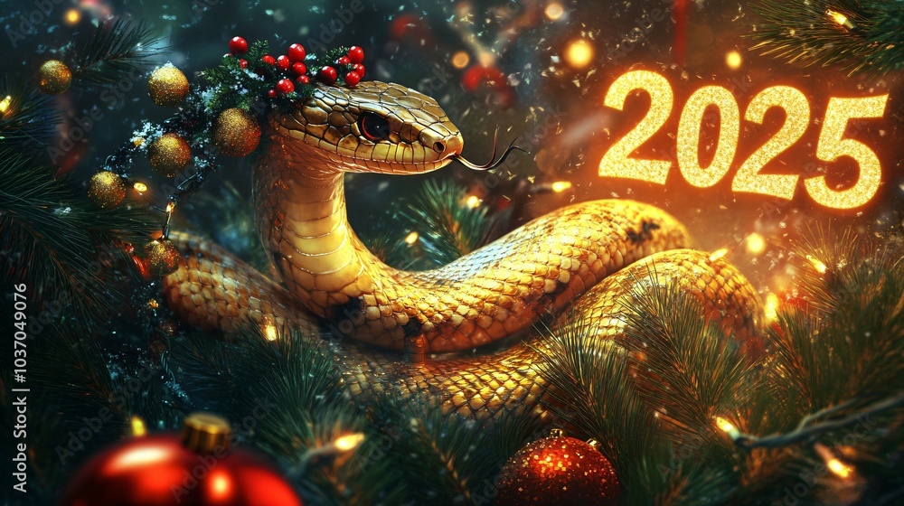 The symbol of 2025 is a New Year's snake The symbol of 2025 is a New Year's snake