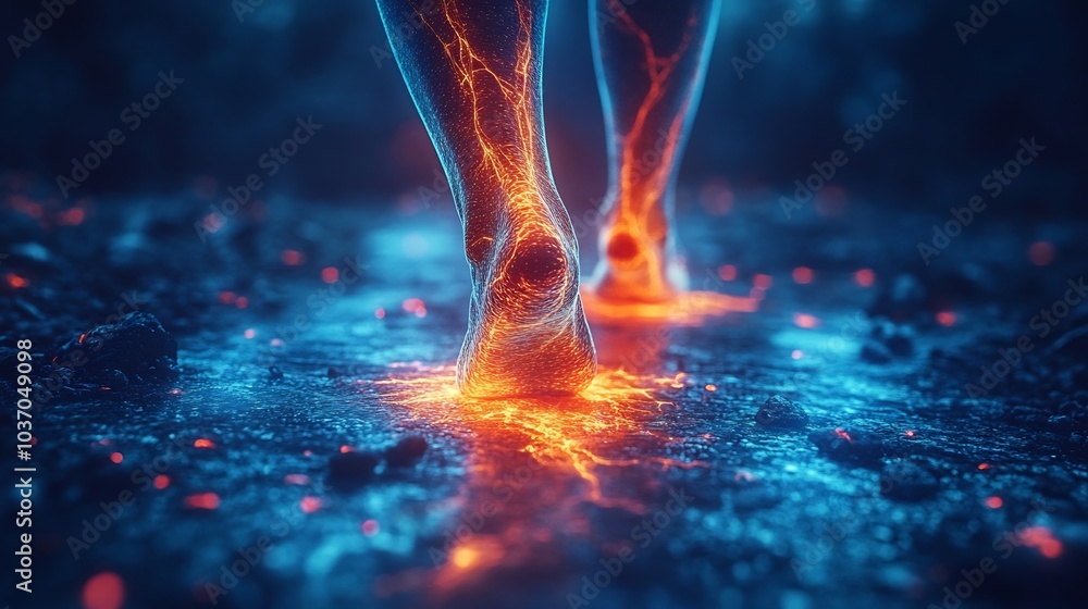 Closeup of a persons leg with neuropathic pain showing them wincing and rubbing their leg focusing on nerverelated discomfort Closeup of a persons leg with neuropathic pain showing them wincing and rubbing their leg focusing on nerverelated discomfort