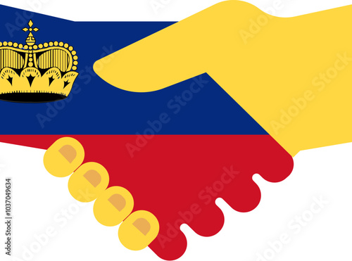 Liechtenstein flag on Shake Hand icon