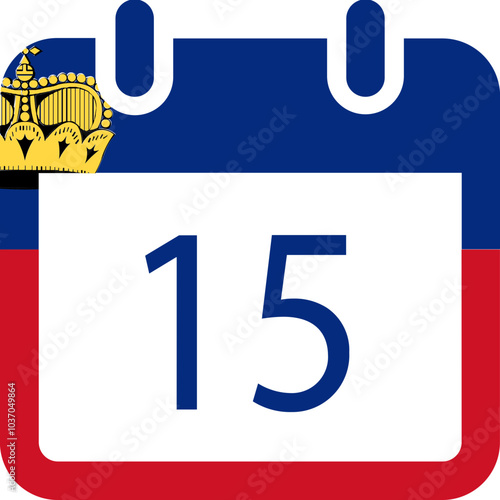 Liechtenstein Flag On Date in Calender icon