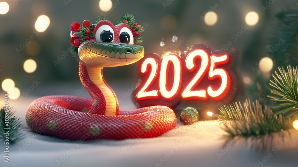 The symbol of 2025 is a New Year's snake The symbol of 2025 is a New Year's snake