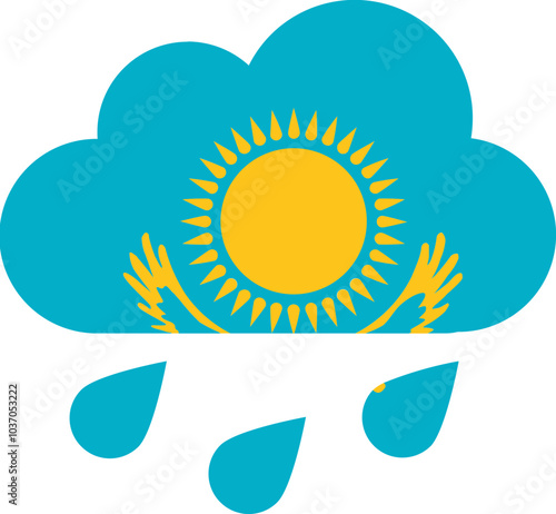 Kazakhstan flag on Rain Drops Icon