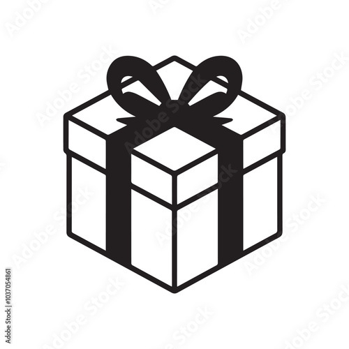 A surprise gift box wrapped with ribbon icon