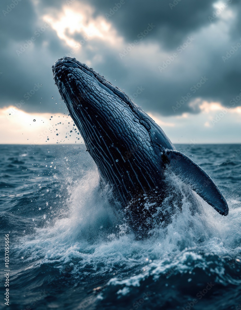 Fototapeta premium The whale is a large marine mammal