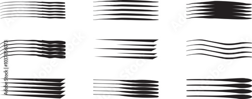 Underline vector set. Brushes Arrow line, highlighter set.