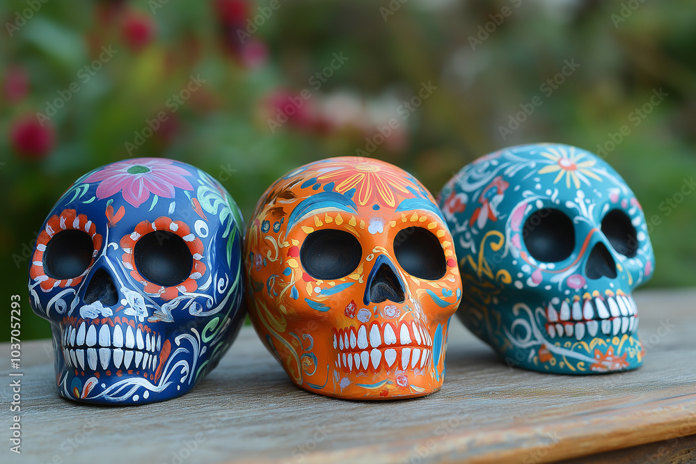 Painted skulls for Dia de los Muertos Painted skulls for Dia de los Muertos