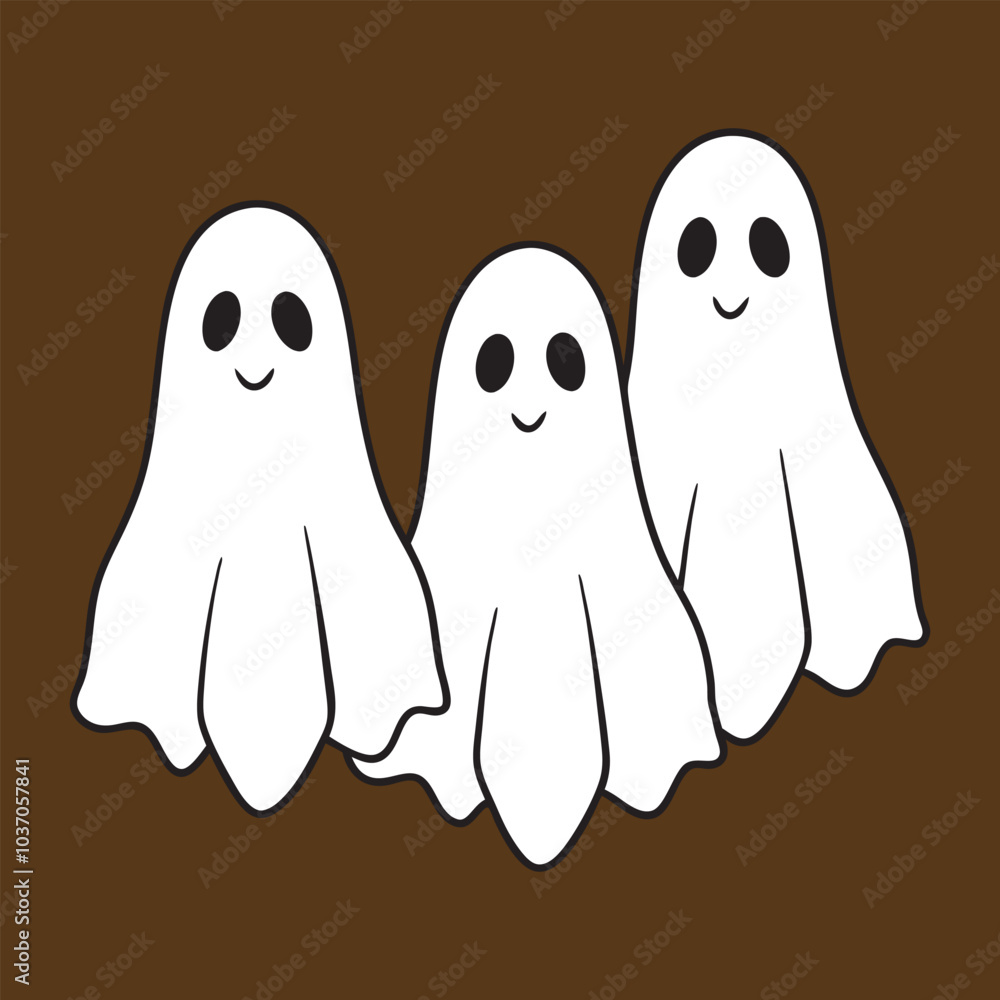 Halloween ghost characters in a cheerful, cartoonish design,Friendly ghost characters in a fun, playful style illustration Halloween ghost characters in a cheerful, cartoonish design,Friendly ghost characters in a fun, playful style illustration