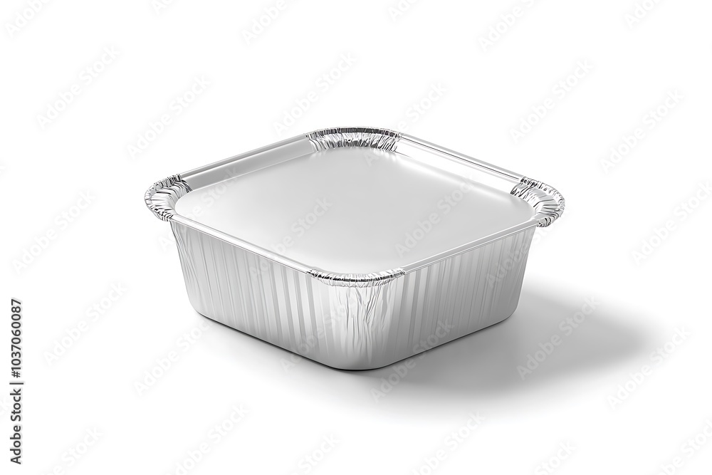 Silver aluminium foil container mockup Silver aluminium foil container mockup