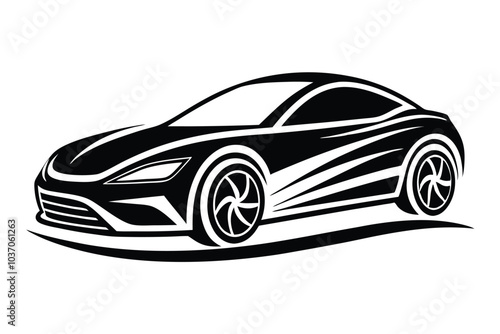 stylized car at vector illustration