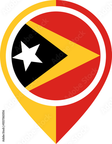 Map Icon Inside Timor-Leste Flag photo