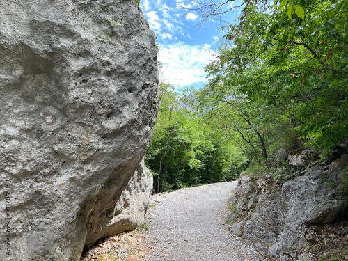Mountaineering and recreational trails in the Velika Paklenica canyon, Starigrad (Paklenica National Park, Croatia) - Bergsteiger in der Schlucht Velika Paklenica, Starigrad (Nationalpark Paklenica) photo
