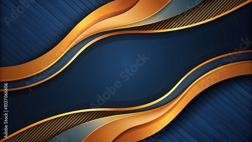 abstract silhouette design in navy blue and amber colors photo