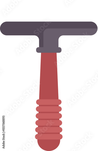 Window cleaning squeegee with red rubber handle isolated on a white background