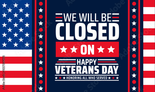 happy Veterans day celebration background or banner design template with usa flag. Honoring all who served. Veterans day background with american flag.