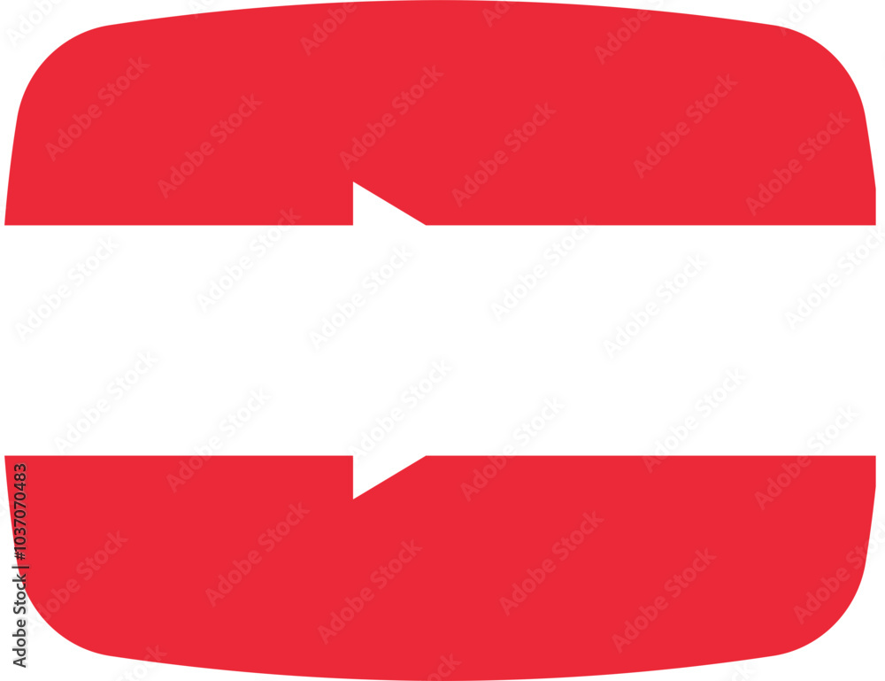 Austria Flag on video player icon Austria Flag on video player icon