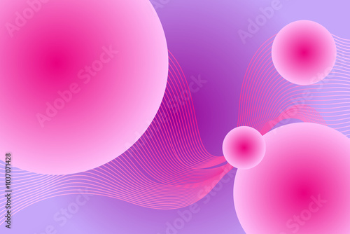 pink background with balloons geometric circles blob shapes fluid background gradient pink and purple 4k desktop wallpaper illustration for presentation layout website landing page banner header image