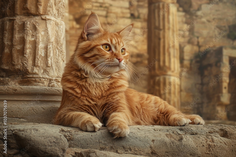 Ethereal Whispers of a Golden Cyprus Feline Ethereal Whispers of a Golden Cyprus Feline