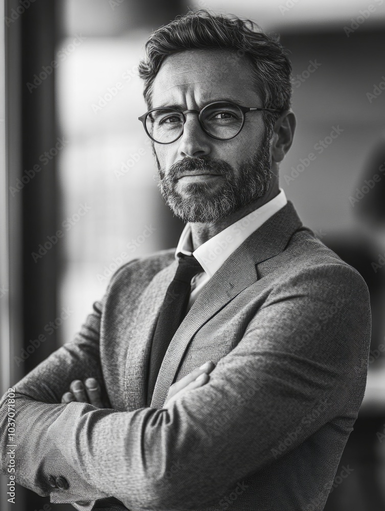 Obraz premium Confident Businessman in a Suit