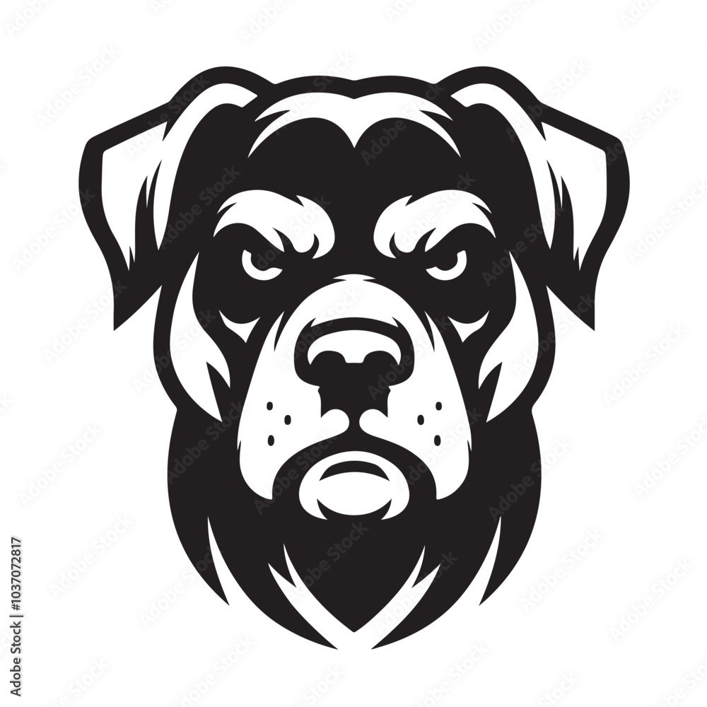Aggressive Rottweiler Dog Head Mascot Design Aggressive Rottweiler Dog Head Mascot Design