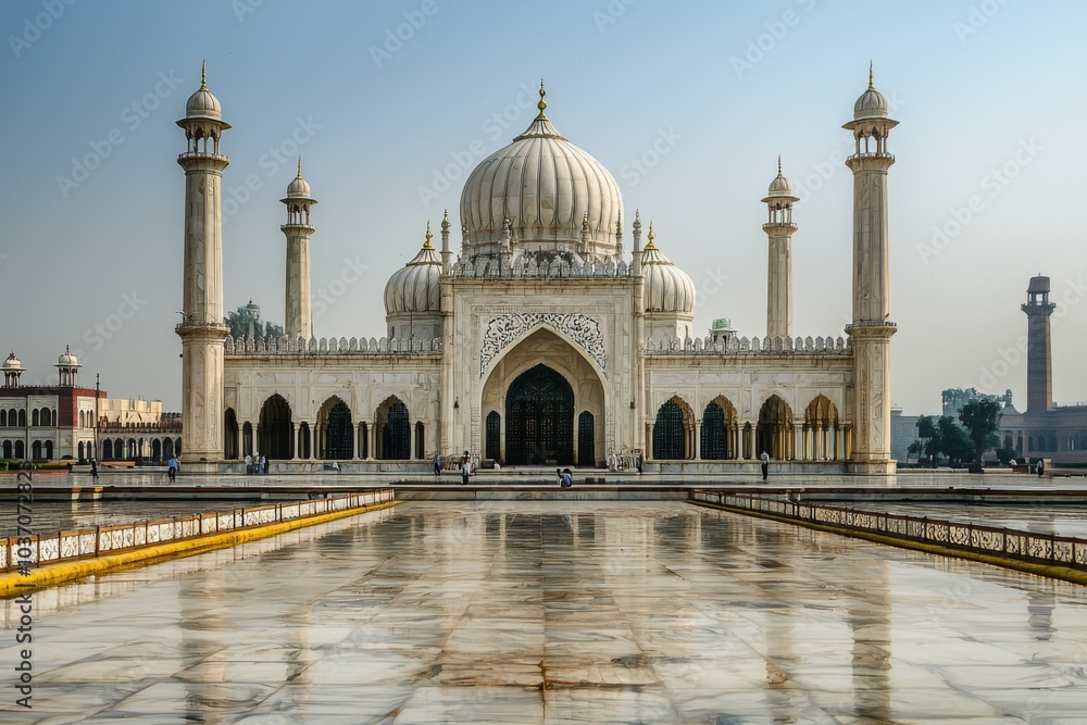Obraz premium Beautiful mosque as a place of worship for Muslims created with Generative AI