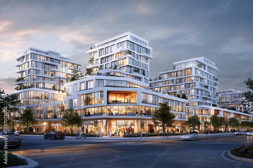 Modern Apartment Buildings With Ground Level Retail Stores Modern Apartment Buildings With Ground Level Retail Stores