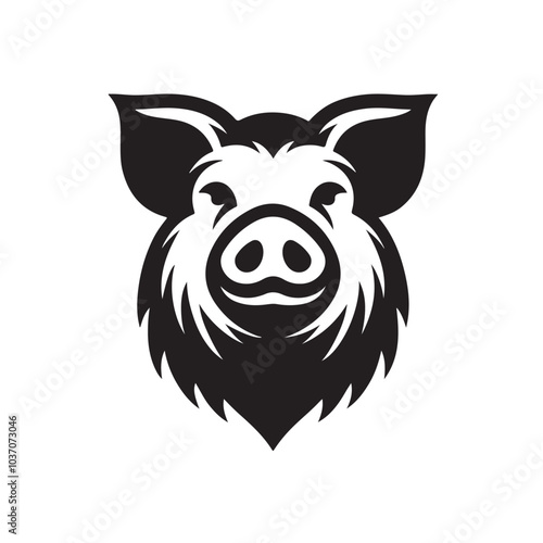 Aggressive Pig Head Mascot Illustration Design