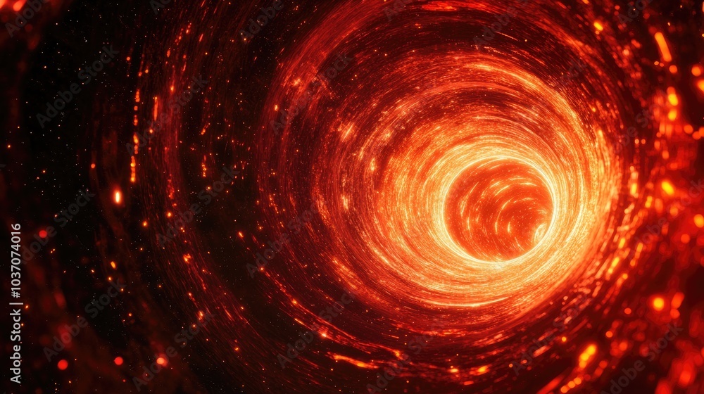 Fiery Swirling Galaxy in Deep Space Fiery Swirling Galaxy in Deep Space