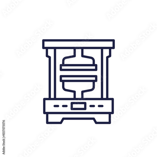 press machine line icon on white
