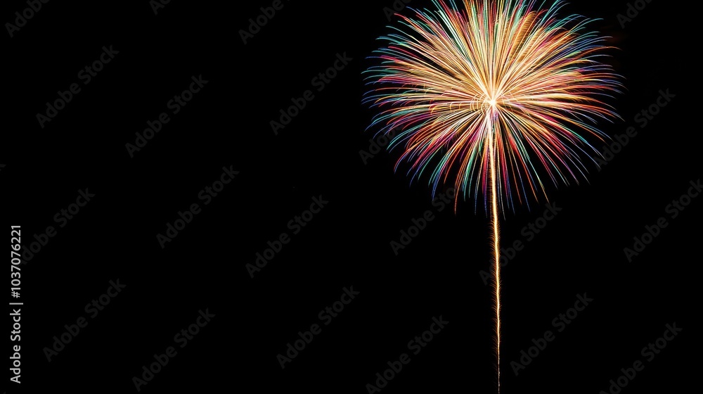 Vibrant Fireworks Display Against Dark Night Sky Vibrant Fireworks Display Against Dark Night Sky