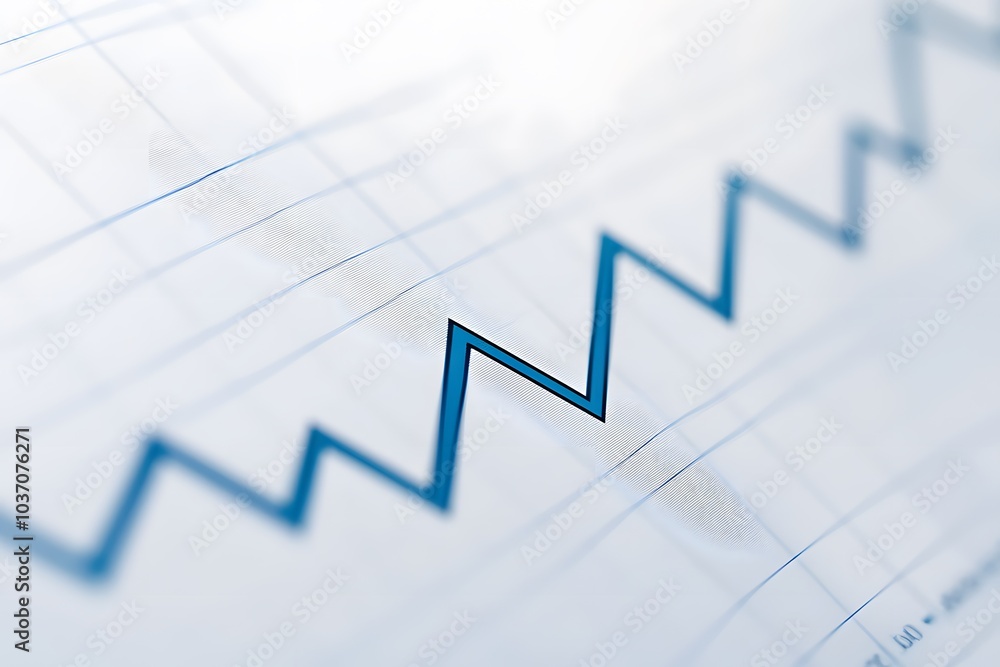 Close-up of a Blue Line Graph on White Grid Paper