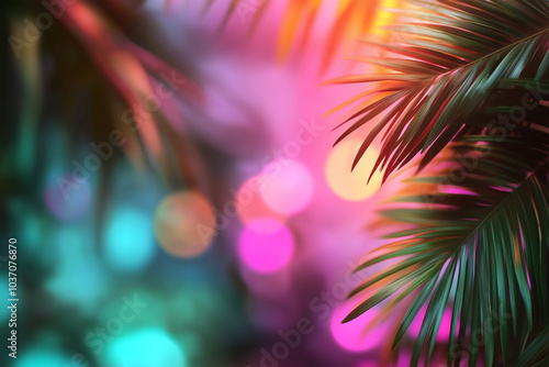 abstract exotic background with palm leaves
