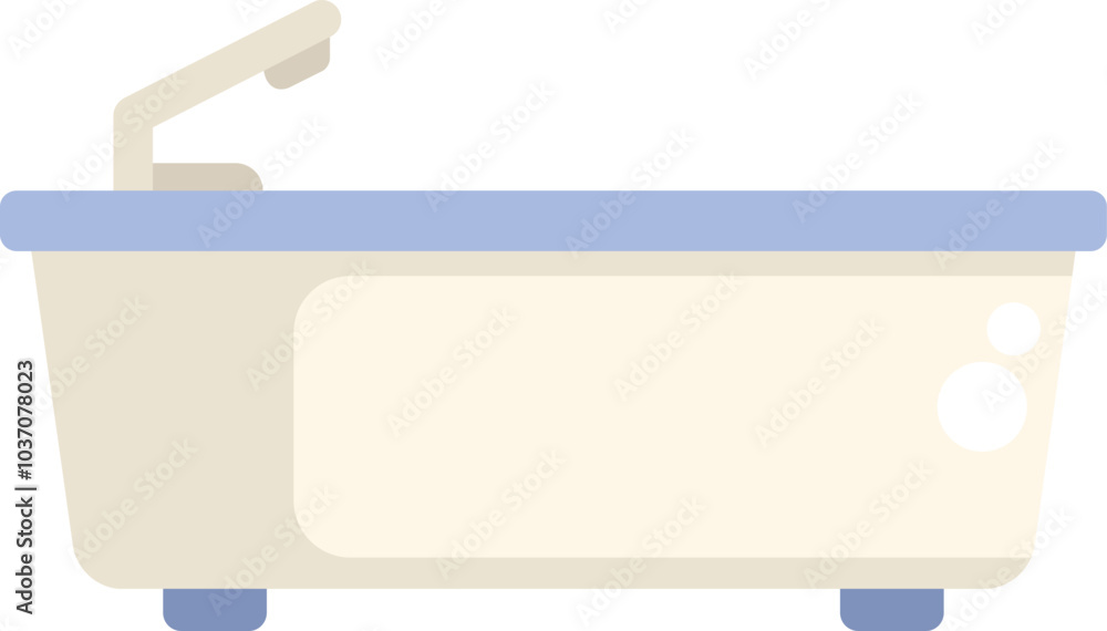 This minimalist icon features an empty bathtub with the faucet running, perfect for representing concepts of relaxation and self care This minimalist icon features an empty bathtub with the faucet running, perfect for representing concepts of relaxation and self care