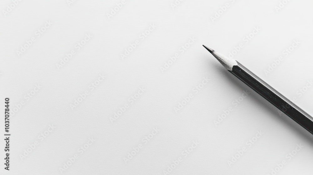 Simple Pencil on Clean White Background Simple Pencil on Clean White Background