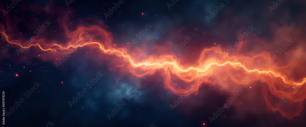 Abstract orange energy waves in motion on a dark background Abstract orange energy waves in motion on a dark background