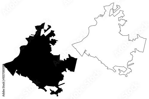 Torreon City (United Mexican States, Mexico, Coahuila State) map vector illustration, scribble sketch City of La Laguna map