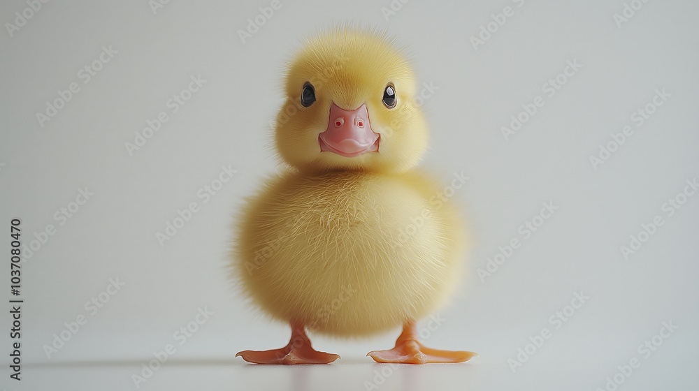 Cute yellow duckling isolated on a white background Cute yellow duckling isolated on a white background