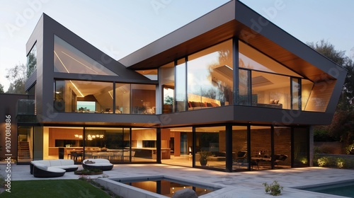 The front and interior designs of the residence