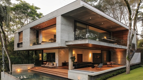 The front and interior designs of the residence
