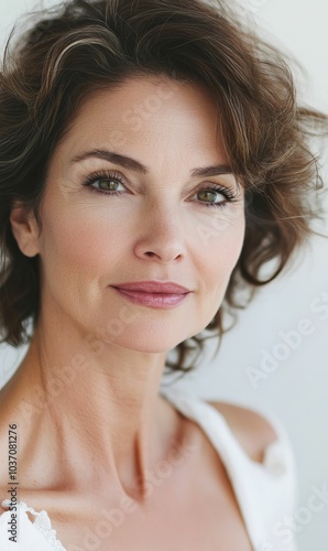 Close-up portrait of a woman with brown hair.