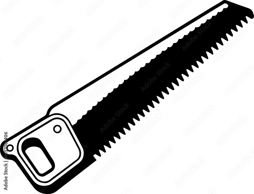 Silhouette of a hand saw vector illustration Silhouette of a hand saw vector illustration